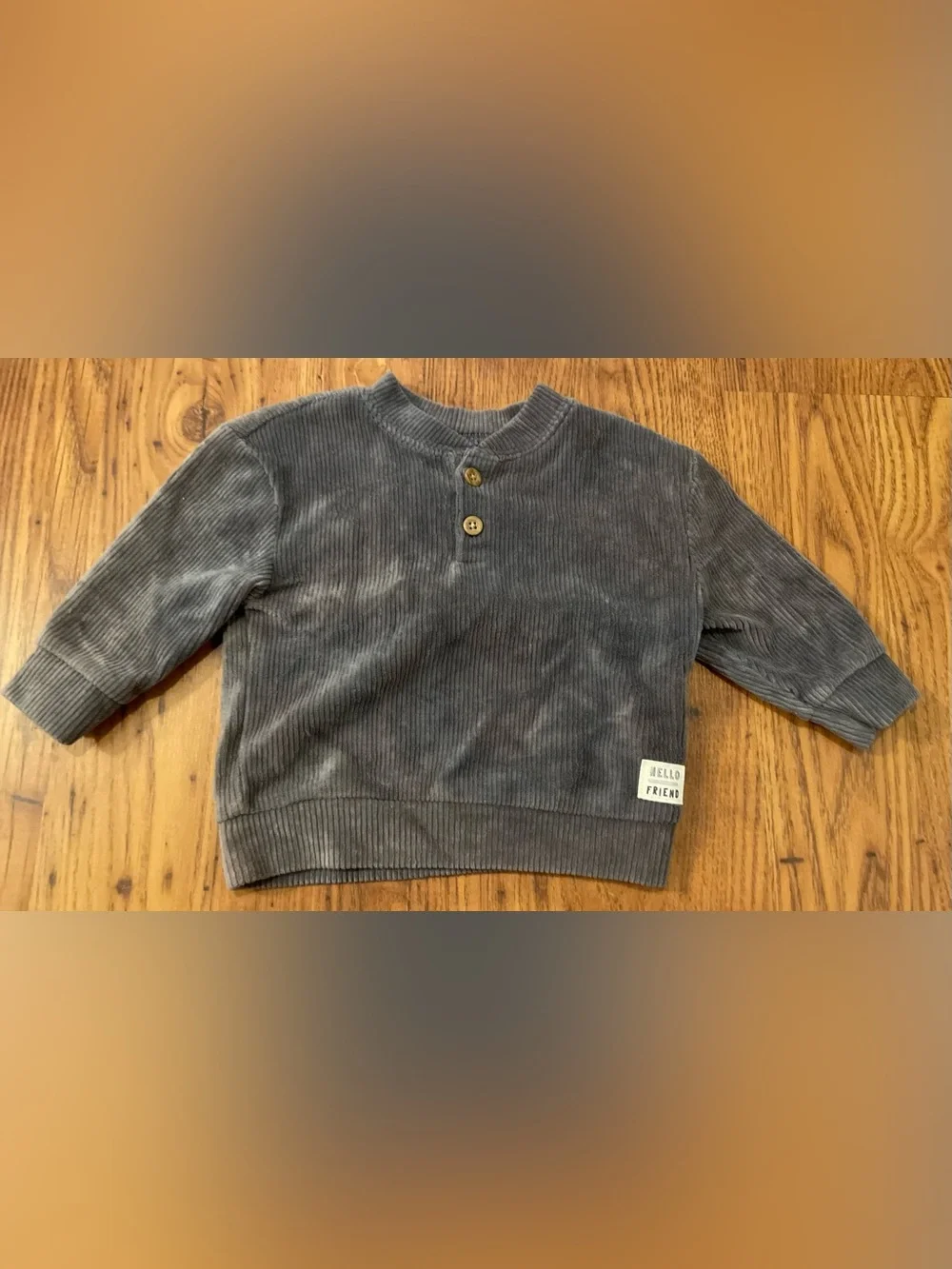 Carter's Corduroy Velour Crewneck Sweater in Slate Blue